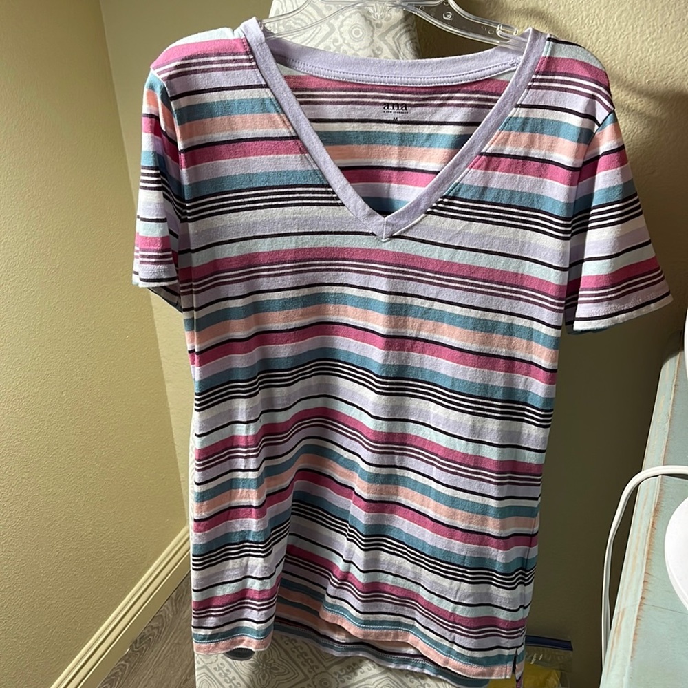 A.N.A striped v-neck